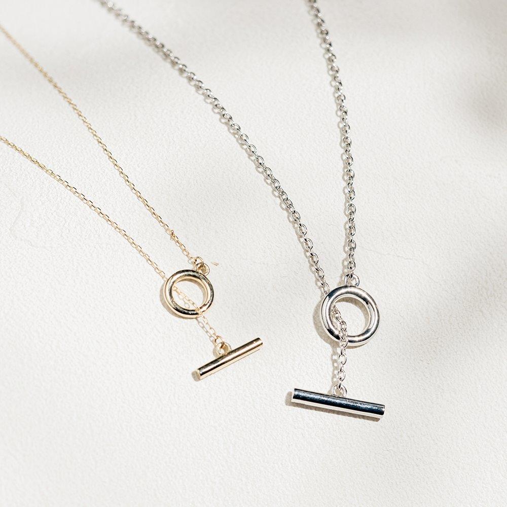 L&Co. エルアンドコー シルバー ネックレス Tバー シンプル 美品 L&Co. エルアンドコー シルバー ネックレス Tバー シンプル 美品